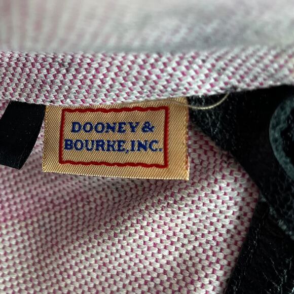 Dooney & Bourke Vintage Black Leather Shoulder Bag Red‎ Lining Double Handle - Picture 9 of 10